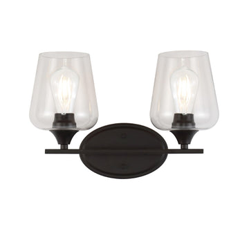 Jayne Iron/Glass Cottage Rustic LED Vanity Light